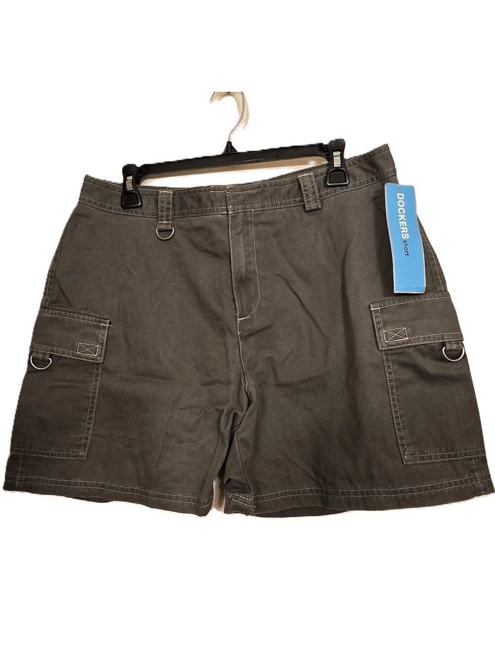 Y2K Vintage DOCKERS Olive Green Cargo Shorts Hiking Mid Rise - Women's Size 12 W